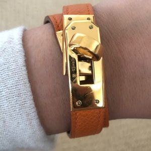 Hermès Orange Double Tour Bracelet sz XS